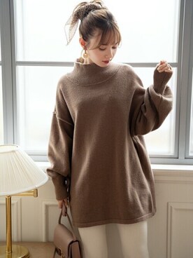 「GRL（グレイル）のリブニットフレアパンツ（その他パンツ）」を使った、GRLグレイル_OFFICIALさん（レディース・161cm）の冬コーディネート