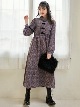 「GRL（グレイル）のアイテム（ワンピース/ドレス）」を使った、GRLグレイル_OFFICIALさん（レディース・157cm）の冬コーディネート