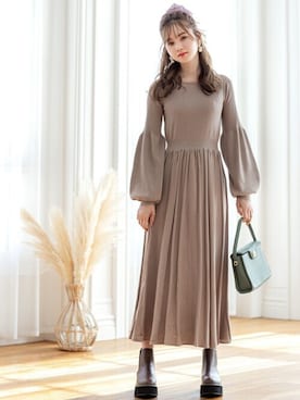 「プリーツ」｜GRLグレイル_OFFICIALさん（レディース・161cm）の冬コーディネート