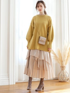 「グレイル」｜「アイテム（ブーツ）」を使った、GRLグレイル_OFFICIALさん（レディース・161cm）の冬コーディネート