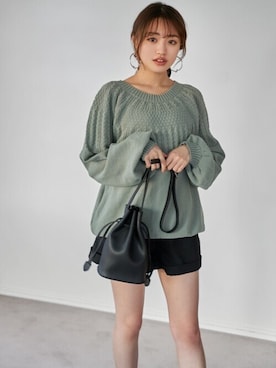 「GRL（グレイル）のアイテム（ピアス（両耳用））」を使った、GRLグレイル_OFFICIALさん（レディース・157cm）の冬コーディネート