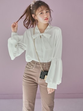 「ボウタイ」｜GRLグレイル_OFFICIALさん（レディース・157cm）の春コーディネート