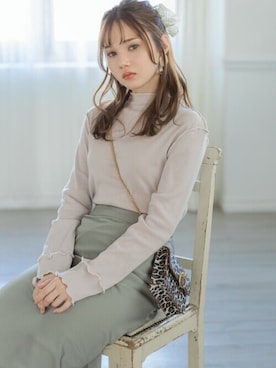 「アイテム（スカート、グリーン系）」を使った、GRLグレイル_OFFICIALさん（レディース・161cm）の春コーディネート