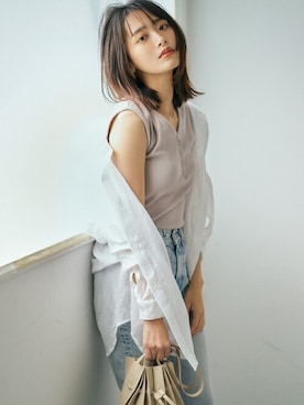 「プリーツバッグ」｜「アイテム（アクセサリー）」を使った、GRLグレイル_OFFICIALさん（レディース・160cm）の春コーディネート