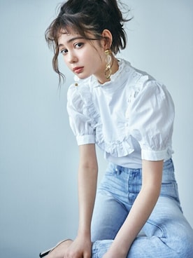 「GRL（グレイル）のアイテム（デニムパンツ）」を使った、GRLグレイル_OFFICIALさん（レディース・163cm）の春コーディネート