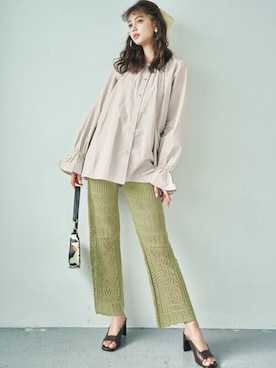 「ギャザーブラウス」｜GRLグレイル_OFFICIALさん（レディース・163cm）の春コーディネート