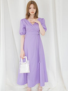 「アイテム（ワンピース/ドレス、パープル系）」を使った、GRLグレイル_OFFICIALさん（レディース・162cm）の春コーディネート