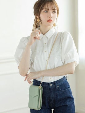 「GRL（グレイル）のアイテム（デニムパンツ）」を使った、GRLグレイル_OFFICIALさん（レディース・161cm）の春コーディネート