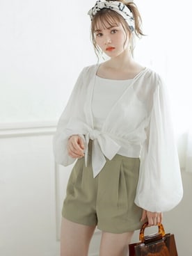 「GRL（グレイル）のアイテム（ピアス（両耳用））」を使った、GRLグレイル_OFFICIALさん（レディース・161cm）の春コーディネート