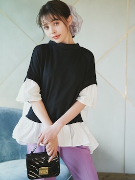 「GRL（グレイル）のアイテム（Tシャツ/カットソー）」を使った、GRLグレイル_OFFICIALさん（レディース・160cm）の春コーディネート