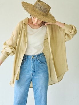 「GRL（グレイル）のアイテム（デニムパンツ）」を使った、GRLグレイル_OFFICIALさん（レディース・170cm）の夏コーディネート