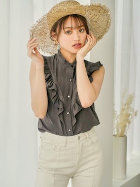 「GRL（グレイル）のアイテム（イヤリング）」を使った、GRLグレイル_OFFICIALさん（レディース・157cm）の夏コーディネート