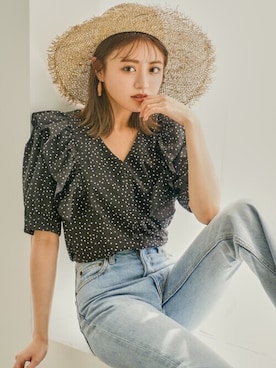 「GRL（グレイル）のアイテム（デニムパンツ）」を使った、GRLグレイル_OFFICIALさん（レディース・157cm）の夏コーディネート