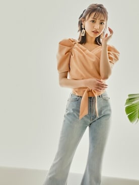 「GRL（グレイル）のアイテム（デニムパンツ）」を使った、GRLグレイル_OFFICIALさん（レディース・157cm）の夏コーディネート