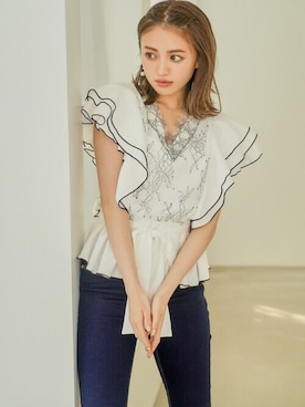 「GRL（グレイル）のアイテム（デニムパンツ）」を使った、GRLグレイル_OFFICIALさん（レディース・157cm）の夏コーディネート