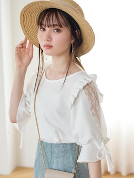 「GRL（グレイル）のアイテム（帽子）」を使った、GRLグレイル_OFFICIALさん（レディース・161cm）の夏コーディネート