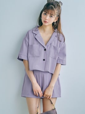 「GRL（グレイル）のアイテム（セットアップ）」を使った、GRLグレイル_OFFICIALさん（レディース・163cm）の夏コーディネート