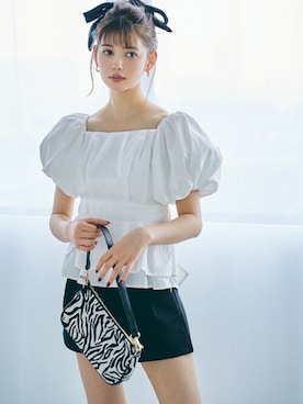 「GRL（グレイル）のアイテム（ヘアアクセサリー）」を使った、GRLグレイル_OFFICIALさん（レディース・163cm）の夏コーディネート