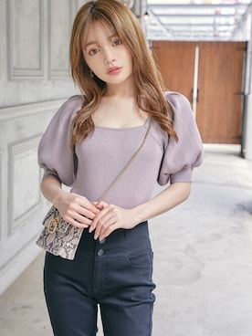 「GRL（グレイル）のアイテム（Tシャツ/カットソー）」を使った、GRLグレイル_OFFICIALさん（レディース・158cm）の夏コーディネート