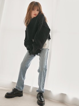 「GRL（グレイル）のアイテム（ニット/セーター）」を使った、GRLグレイル_OFFICIALさん（レディース・158cm）の秋コーディネート