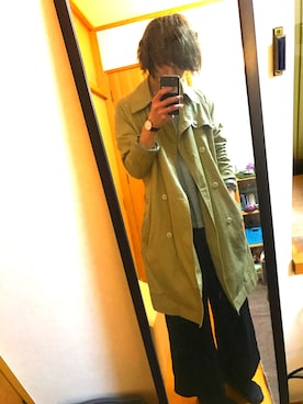 「WEGO（ウィゴー）のアイテム（トレンチコート）」を使った、つーさん（メンズ・177cm）の春コーディネート