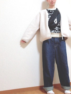 「UNIQLO（ユニクロ）のアイテム（夹克/外套、ベージュ系）」を使った、yayawawaさん（レディース・153cm）の春コーディネート