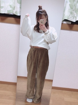 「SM2（エスエムツー）のアイテム（其他裤装、ブラウン系）」を使った、yayawawaさん（レディース・153cm）の春コーディネート