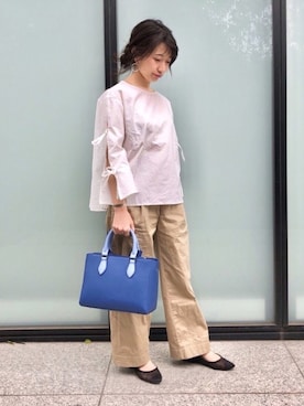 「アイテム（チノパンツ）」を使った、nabeshimaさん（レディース・150cm）の秋コーディネート