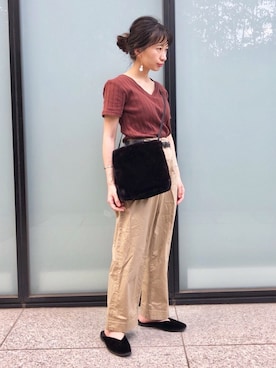 「アイテム（チノパンツ）」を使った、nabeshimaさん（レディース・150cm）の秋コーディネート