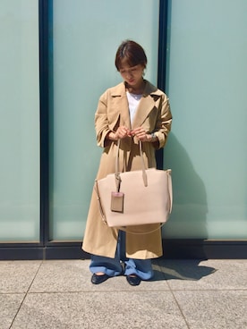 「アイテム（トレンチコート）」を使った、nabeshimaさん（レディース・150cm）の春コーディネート