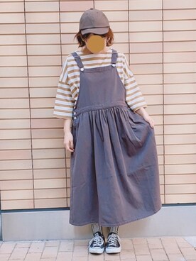 「CONVERSE（コンバース）のconverse（コンバース） ALL STAR OX（オールスターOX）（スニーカー）」を使った、さわこさん（レディース・155cm）の春コーディネート