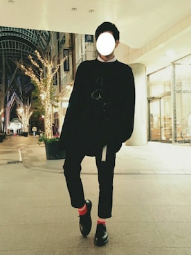 「DRESSEDUNDRESSED（ドレスドアンドレスド）のアイテム（スウェット）」を使った、けんさん（メンズ・180cm）の春コーディネート