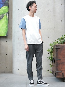 「MEN'S MELROSE（メンズメルローズ）のアイテム」を使った、ケンさん（メンズ・176cm）の春コーディネート