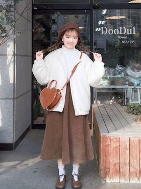 「OLDMICKEY （オールドミッキー）のアイテム（ジャケット/アウター）」を使った、oldmickey_jpさん（レディース・162cm）の冬コーディネート