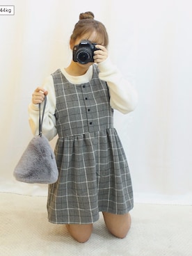 「OLDMICKEY （オールドミッキー）のアイテム（ワンピース/ドレス）」を使った、oldmickey_jpさん（レディース・162cm）の冬コーディネート