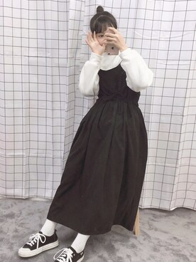 「OLDMICKEY （オールドミッキー）のアイテム（ワンピース/ドレス）」を使った、oldmickey_jpさん（レディース・162cm）の冬コーディネート