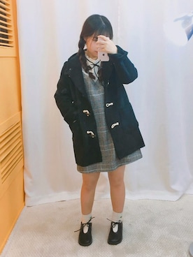 「OLDMICKEY （オールドミッキー）のアイテム（ダッフルコート）」を使った、oldmickey_jpさん（レディース・150cm）の冬コーディネート