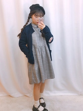 「OLDMICKEY （オールドミッキー）のアイテム（カーディガン/ボレロ）」を使った、oldmickey_jpさん（レディース・162cm）の冬コーディネート