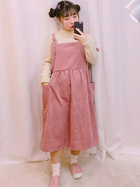「OLDMICKEY （オールドミッキー）のアイテム（ワンピース/ドレス）」を使った、oldmickey_jpさん（レディース・153cm）の冬コーディネート