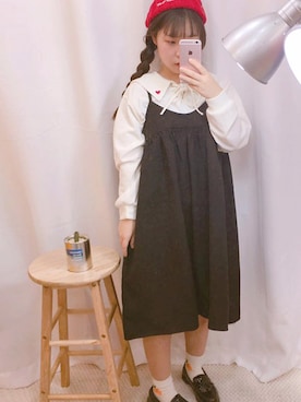 「OLDMICKEY （オールドミッキー）のアイテム（ワンピース/ドレス）」を使った、oldmickey_jpさん（レディース・162cm）の冬コーディネート