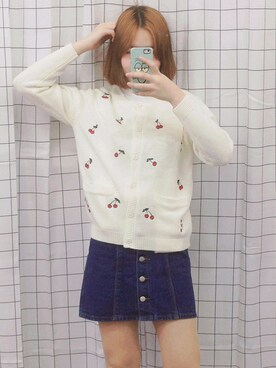 「OLDMICKEY （オールドミッキー）のアイテム（カーディガン/ボレロ）」を使った、oldmickey_jpさん（レディース・162cm）の春コーディネート