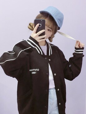 「OLDMICKEY （オールドミッキー）のアイテム（キャップ）」を使った、oldmickey_jpさん（レディース・162cm）の春コーディネート