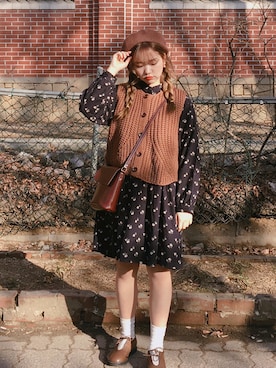 「OLDMICKEY （オールドミッキー）のアイテム（ベスト）」を使った、oldmickey_jpさん（レディース・162cm）の春コーディネート