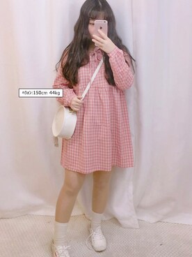 「OLDMICKEY （オールドミッキー）のアイテム（ワンピース/ドレス）」を使った、oldmickey_jpさん（レディース・150cm）の春コーディネート