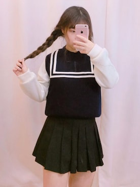 「OLDMICKEY （オールドミッキー）のアイテム（ベスト）」を使った、oldmickey_jpさん（レディース・152cm）の春コーディネート