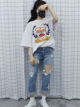 「OLDMICKEY （オールドミッキー）のアイテム」を使った、oldmickey_jpさん（レディース・162cm）の春コーディネート