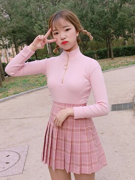 「OLDMICKEY （オールドミッキー）のアイテム（スカート）」を使った、oldmickey_jpさん（レディース・162cm）の春コーディネート