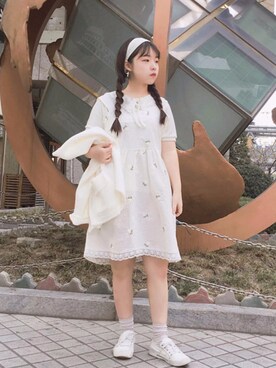 「OLDMICKEY （オールドミッキー）のアイテム（ワンピース/ドレス）」を使った、oldmickey_jpさん（レディース・150cm）の春コーディネート