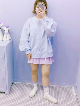 「OLDMICKEY （オールドミッキー）のアイテム（カーディガン/ボレロ）」を使った、oldmickey_jpさん（レディース・162cm）の春コーディネート