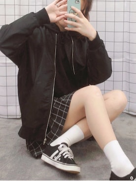 「OLDMICKEY （オールドミッキー）のアイテム（ブルゾン）」を使った、oldmickey_jpさん（レディース・162cm）の春コーディネート